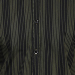 Olive Green Contrast Stripe Shirt