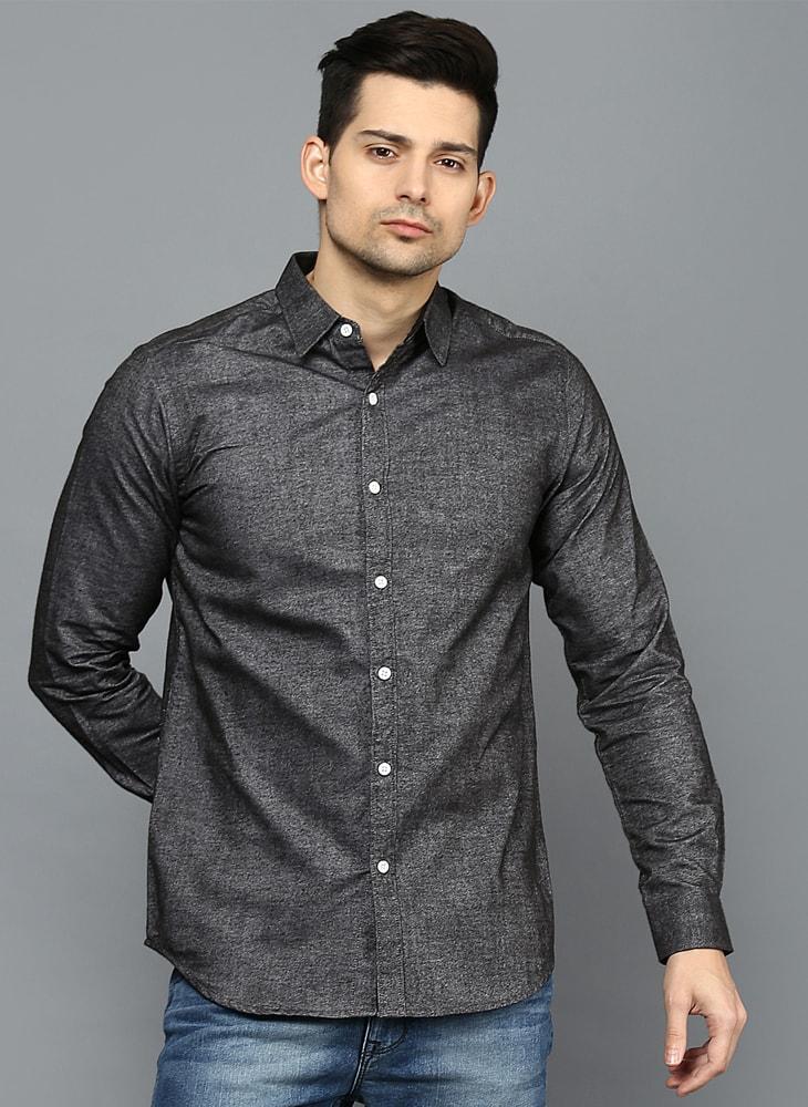 Brushed Cotton Charcoal Grey Shirt