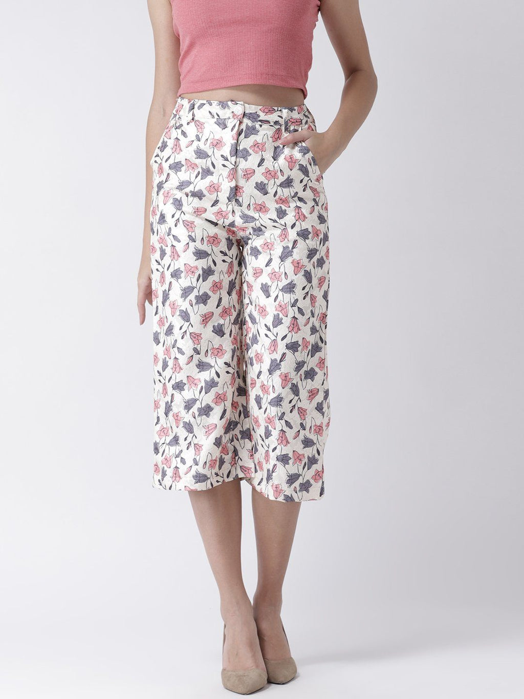 Floral Printed Culotte Trousers