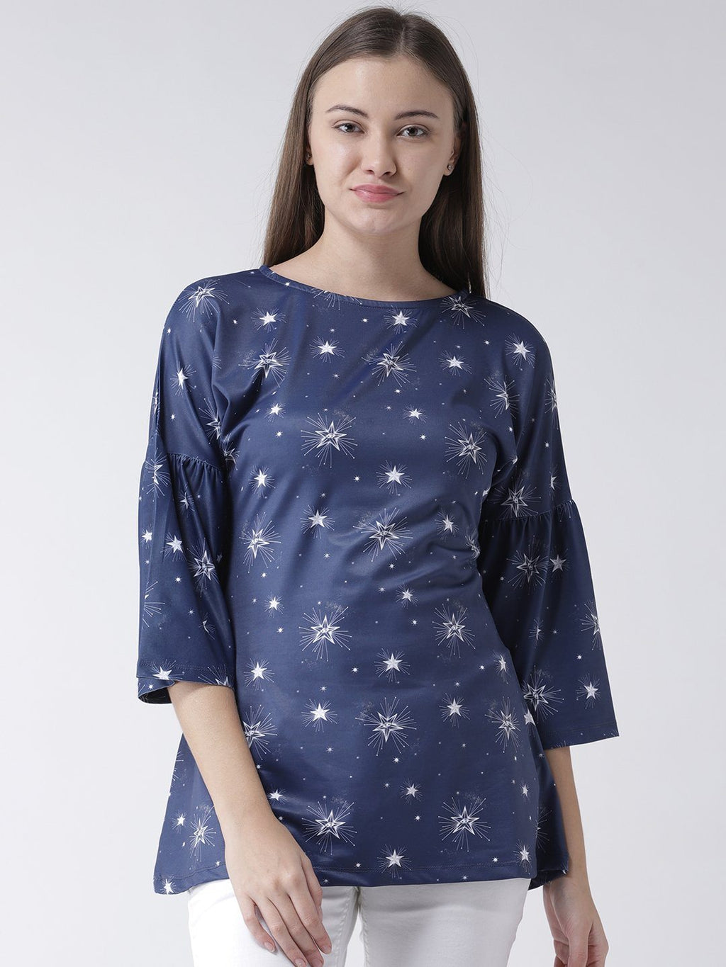 Blue Star Printed Flared Tunic