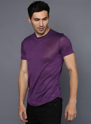 Basic Purple Crew Neck T-Shirt