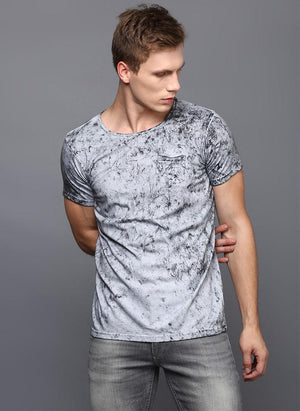 Grey Cloud Wash Basic T-Shirt