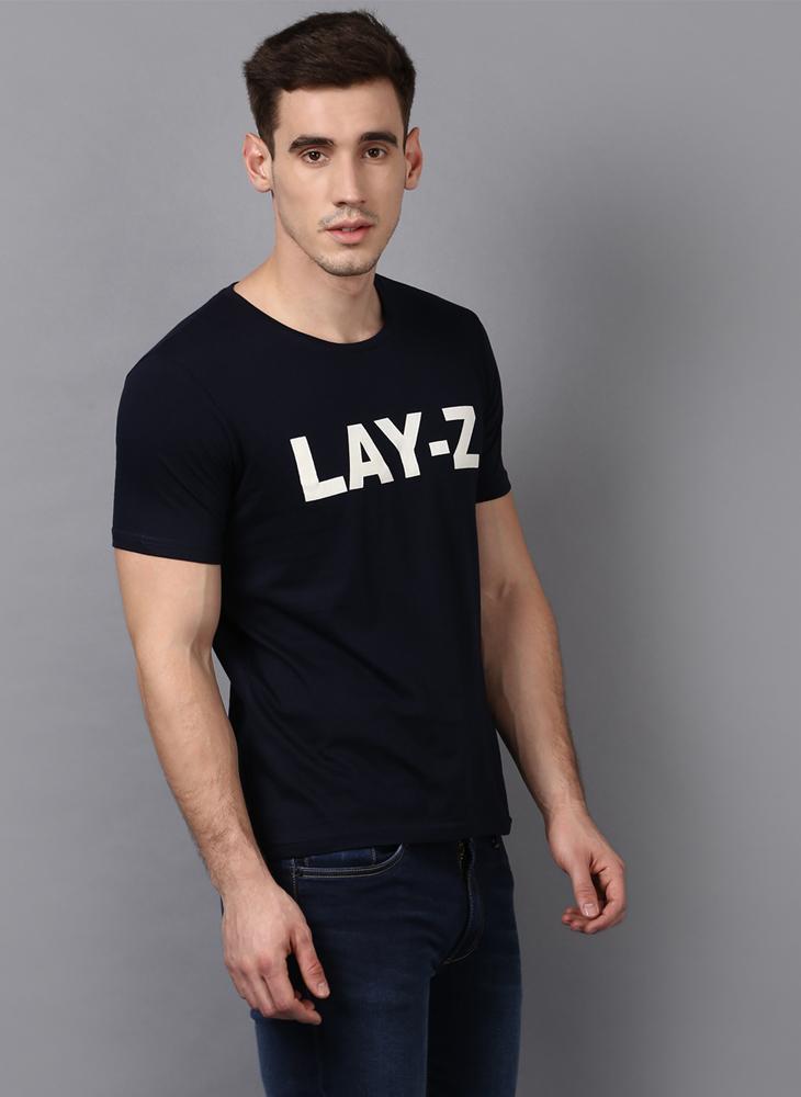 LAY-Z' Printed Basic Black T-Shirt