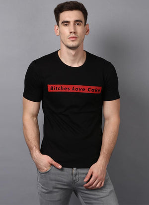 'BITCHES LOVE CAKE' Printed Basic T-shirt