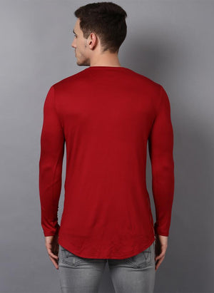 Red Crew Neck Long Sleeved T-shirt