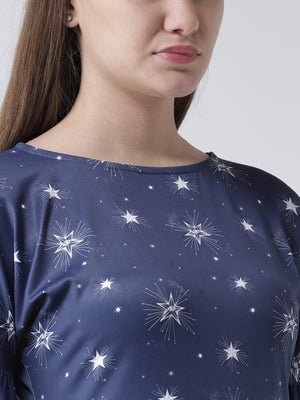 Blue Star Printed Flared Tunic