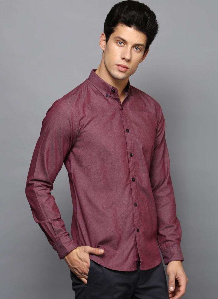 Two-Tone Shirt with Contrast Buttons