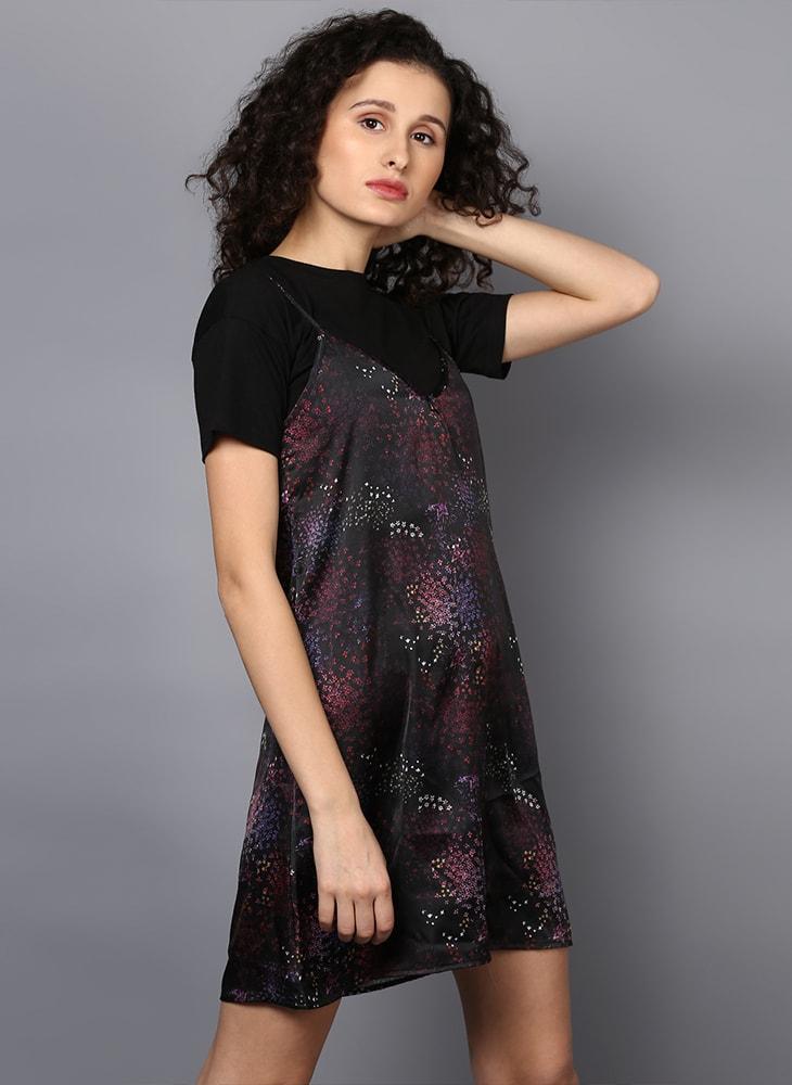 Satin Printed Slip Dress