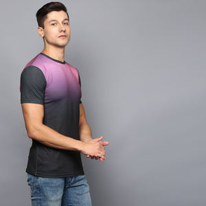 Two-tone Ombre Crew Neck T-shirt