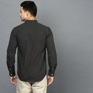Charcoal Black Button Down Regular Fit Shirt