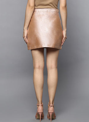 Peach Metallic A-line skirt