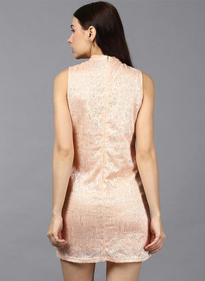 Peach Lace Bodycon Dress