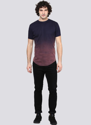 Purple Ombre Faded Crew Neck T-Shirt
