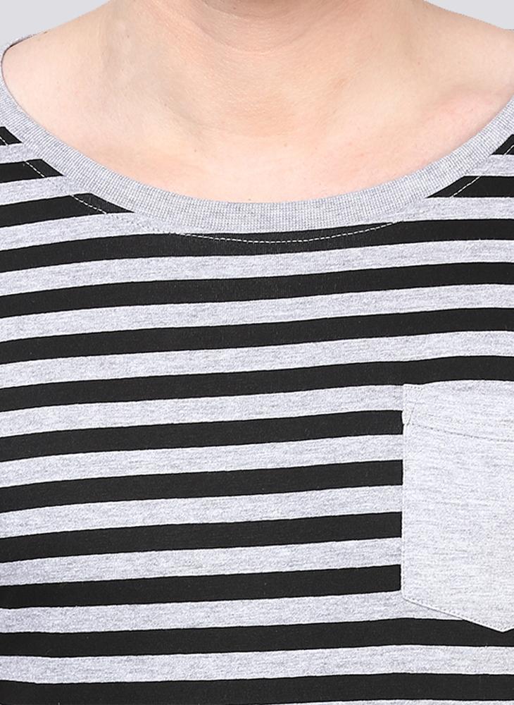 Striped T-shirt with Chest Pocket detail