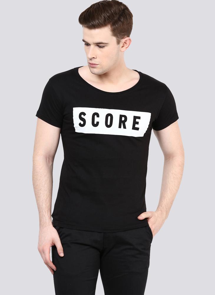 'SCORE' Printed Basic T-shirt