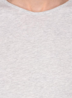 Grey Textured Round Neck T-shirt