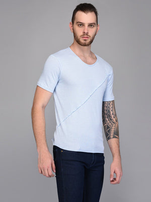 Pastel Blue T-shirt with Piping detail