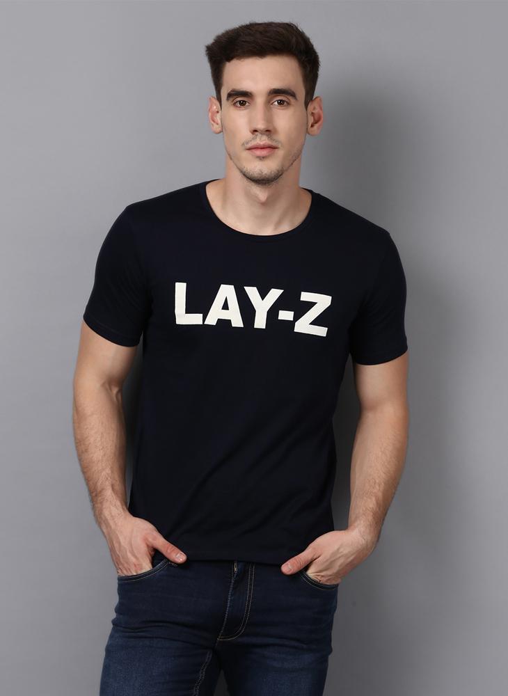 LAY-Z' Printed Basic Black T-Shirt