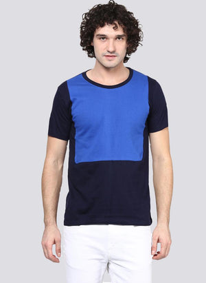 Cut & Sew Basic T-shirt in Blue