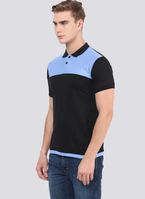 Black & Blue Polo Neck T-shirt