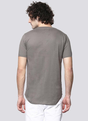 Basic Grey T-Shirt with Contrast Pocket