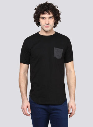 Basic Black T-Shirt with Contrast Pocket