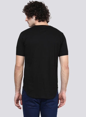 Basic Black T-Shirt with Contrast Pocket