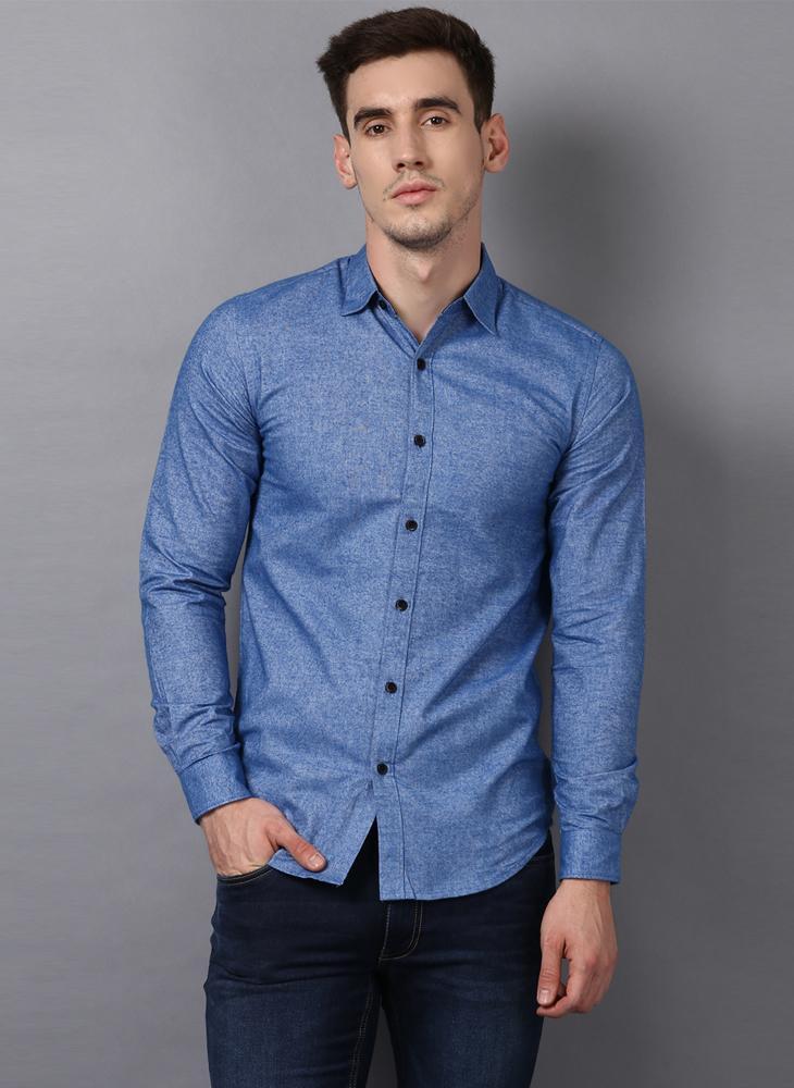 Two-Tone Shirt with Contrast Buttons