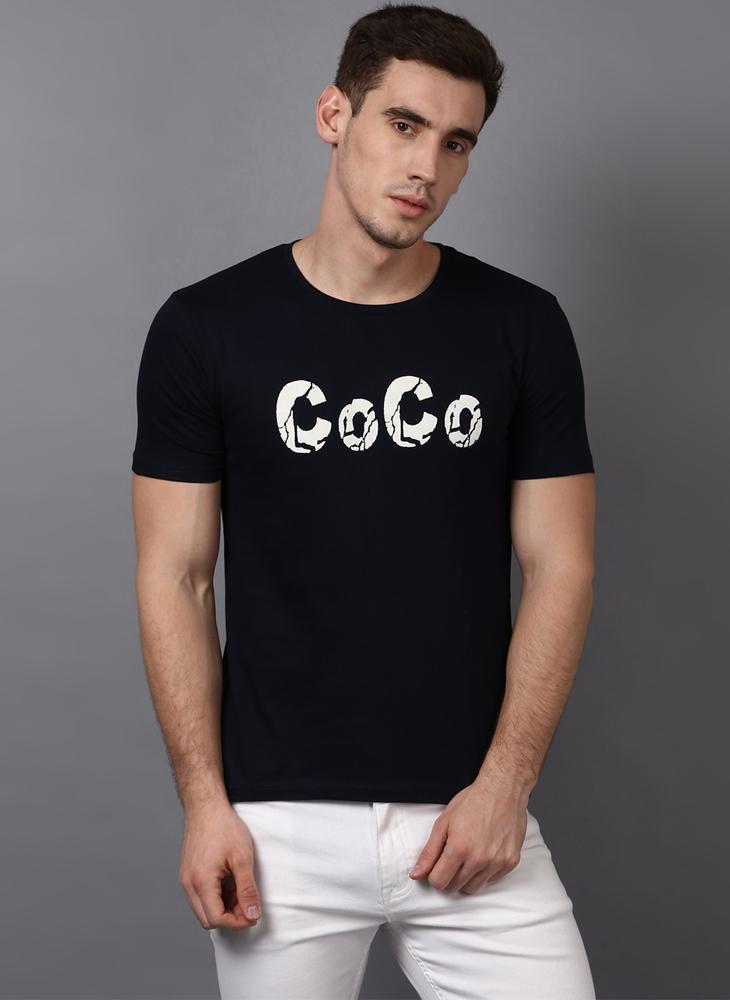 'COCO' Printed Basic Black T-Shirt
