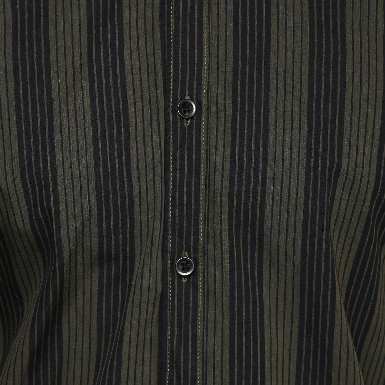 Olive Green Contrast Stripe Shirt