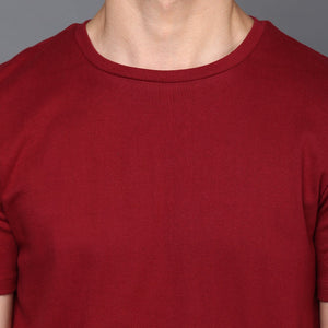 Blood Red Basic Crew Neck T-Shirt